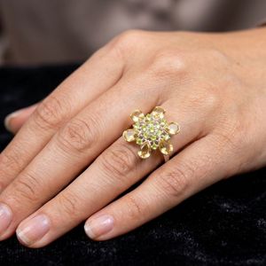 Bague Classique et Tendance en Argent Sterling 925 Plaqué Or avec Pierre Précieuse Citrine pour Femme – Idéale pour les Mariages - Product Image 5