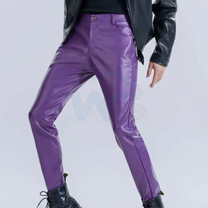 Pantalones de Cuero para Hombre, Diseño Nuevo, Precio al por Mayor, Color Personalizado, Talla Grande, Cintura Alta, Ligeros, Casuales, Ropa de Calle de Invierno - Product Image 5