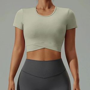 Camisetas cortas personalizadas de algodón, extragrandes, lisas, blancas, holgadas, deportivas, transpirables, para gimnasio, personalizadas para mujer - Product Image 2