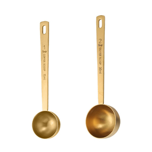 Ensemble de cuillères à mesurer en métal doré rustique, 4 pièces, manche long, résistantes à la chaleur, outils de cuisine durables, cuillère à mesurer - Product Image 2