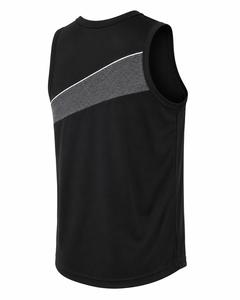 Men's O-Neck Sleeveless <b>Tank</b> <b>Top</b> Color Blocked Quick Dry Sporty Fit Knitted Polyester <b>Black</b> Gray Design Sporty Men <b>Tank</b> <b>Top</b> - Product Image 5