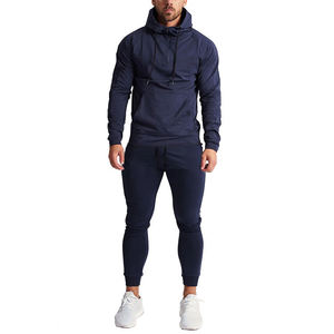 High Quality ODM OEM Customized Men Gym Fitness Tracksuit Two Piece Set <b>Zip</b> Jacket And Jogging Pants Training Sportswear - Product Image 4