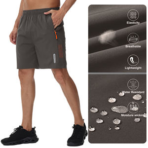 Lightweight 100% Polyester High Quality Sporty Solid Men's Shorts <b>Elastic</b> Waist Quick Dry Breathable Eco-Friendly Customized - Product Image 4
