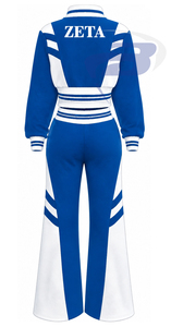 Zeta Phi Beta Sorority Women's Blue <b>White</b> Tracksuit Full Sleeve Half-Zip Drawstring Jogger Set Sporty Casual Wear Jogging <b>Suit</b> - Product Image 2