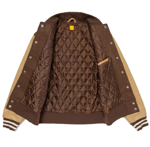Latest Made Style Winter Quilted Lining Wool Varsity <b>Jackets</b> For <b>Men</b> Woolen Fabric Casual Style Front Logo For Winter Plus Size - Product Image 4
