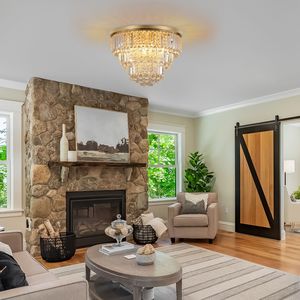 Lampadari e Lampade a Sospensione in Cristallo Dorato di Lusso Moderno, Grande Lampadario da Soffitto per Sala da Pranzo, Soggiorno, Camera da Letto Stile W1340110372/L5009 - Product Image 2