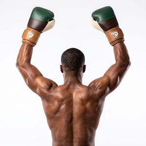 Gants de boxe verticaux portables en cuir vert et marron Dumela International 16 Oz, équipement d'entraînement professionnel, design avec logo - Product Image 5