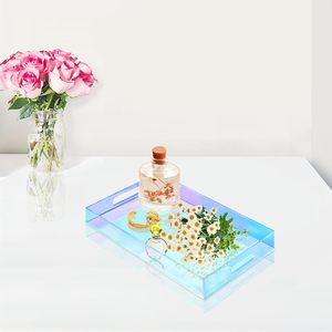 Bandeja de Servicio Acrílica con Asas, Bandejas Decorativas de Acrílico para Baño y Escritorio, Bandeja Simple para Tocador, Comida, Té, Frutas, Cena - Product Image 2