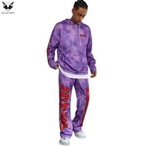 Ensemble sweat à capuche et pantalon minimaliste pour homme avec imprimé lettres, 2 pièces, Street Rush 2026, qualité supérieure, service OEM ODM, fournisseur fiable - Product Image 3