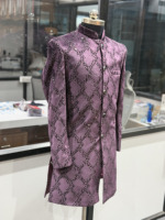 Traje Étnico Tradicional de Diseñador para Hombre al por Mayor, Chaqueta Sherwani Jodhpuri de Terciopelo Repujado, Secado Rápido y Absorción de Humedad, Estilo Indio