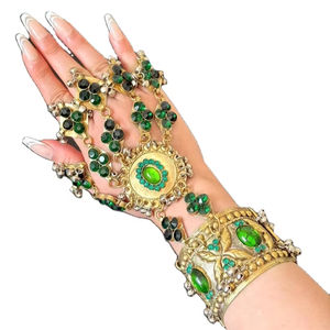 Parures de bijoux afghanes vintage en argent plaqué, de haute qualité, faites à la main, au design magnifique et personnalisé, pour mariage - Product Image 1