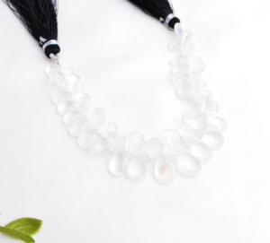 มูนสโตนสีขาวธรรมชาติ, หยดน้ำสีฟ้า, ธรรมชาติสำหรับทำเครื่องประดับอัญมณีชั้นดี, สร้อยคอ, 1 เส้น - Product Image 6