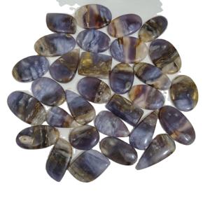 Pierres précieuses KHUSHI GEMS, agate plume naturelle de régence, cabochon, pierres précieuses de guérison en vrac, certifiées par un tiers, formes mixtes de 20 à 45 mm pour fil - Product Image 2