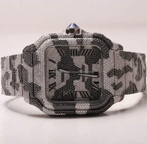 Reloj Automático Personalizable Diamante VVS Moissanite Unisex Caja Completa de Oro Blanco con Acero y Cristal para Hombre - Product Image 4