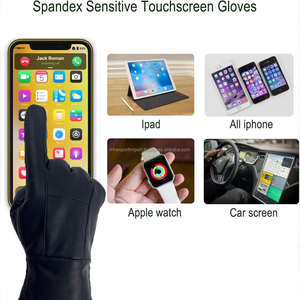 Gants de sécurité en cuir de mouton véritable pour hommes doublure chaude écran tactile respirant résistant à la déchirure personnalisable pour - Product Image 3