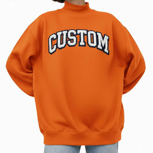 Nouvelle Arrivée Sweat-shirt d'hiver oversize pour femme, col montant, en polaire polyester/coton, avec logo brodé personnalisé sur le devant, vente en gros - Product Image 1