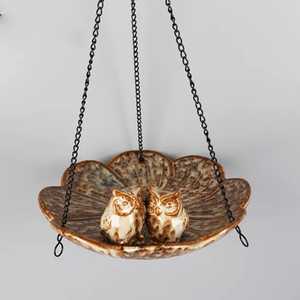 Solar Glass Hummingbird Bird <b>Bath</b> Stake Blue Floral Pattern <b>Lighted</b> Outdoor Garden Birdbath Wild Bird Feeder Landscape Yard Art - Product Image 1