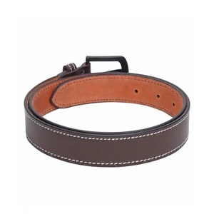 Luxury Double Stitched Men's 100% Genuine Leather Casual <b>Belt</b> for Jeans or <b>Trouser</b> with Black Alloy Pin Buckle Male <b>Belt</b> - Product Image 1