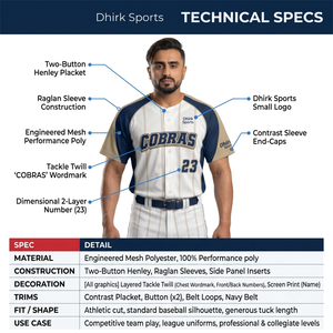 Camiseta de Béisbol Henley Sublimada Personalizada para Hombre, 100% Malla de Poliéster, Diseño de Rayas Finas, Uniforme con Dos Botones para Nombre de Jugador Universitario - Product Image 4