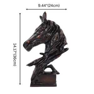 Bronze Horse Head Sculpture Traditional Animal <b>Figure</b> Tabletop Ornament for Living Room Handmade Decor - Product Image 3