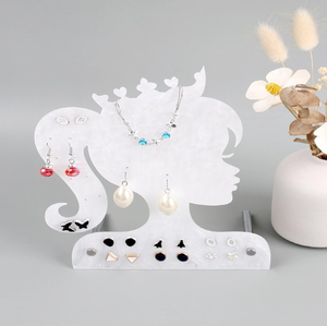 Support de rangement pour boucles d'oreilles en forme de corail texturé bleu océan sur une base circulaire assortie, disponible à prix de gros. - Product Image 5