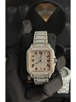 Montre élégante en diamant moissanite de luxe avec un design intemporel, montre idéale pour les fêtes et les mariages