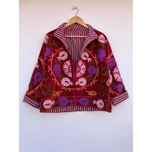 Handmade Suzani Velvet Embroidered Cotton Boho Overcoat <b>Duster</b> Bohemian Artisan Winter Eco-Friendly Jacket - Product Image 2