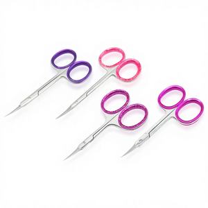Tijeras de manicura de acero inoxidable con punta curvada, cuchilla fina, cortacutículas, herramientas para cejas, removedor de piel muerta, sostenible - Product Image 1