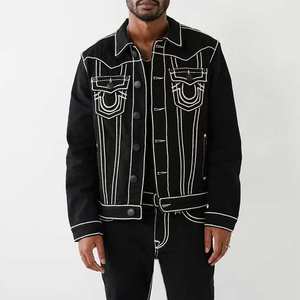 Veste en jean pour homme de qualité supérieure, coupe classique, couleur personnalisée, prix avantageux, meilleur article, nouveau design. - Product Image 1