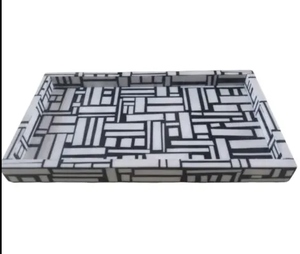 Bandeja de Servir Artesanal con Incrustaciones de Hueso para Servir Bebidas, Aperitivos y Postres, Elegante Adorno Decorativo para Sala de Estar y Comedor - Product Image 2
