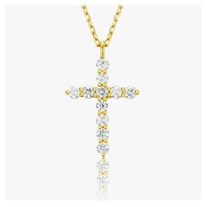Hot Selling 14K Gold <b>Cross</b> <b>Necklace</b> Full Diamond Women's Collarbone Chain Wrapped <b>Pendant</b> AliExpress Diamond <b>Pendants</b> Charms - Product Image 4