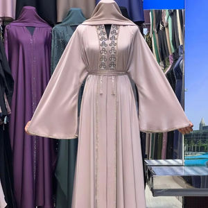 Abaya Kaftan de Luxe pour Femme 2026 Dubaï, en Polyester, Modeste, Hiver, Magnifique Design Marocain, Broderie Main, Paillettes, Respirant, Long - Product Image 1