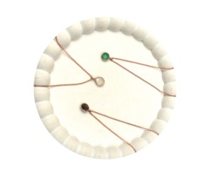 Collier pendentif minimaliste en argent sterling 925 plaqué or rose avec pierres précieuses multiples - Product Image 3