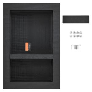 Nicchia Doccia Pronta all'Uso 40x60 cm con Doppio Ripiano Organizzatore Angolare Quadrato da Incasso Sigillato per Bagno - Product Image 1