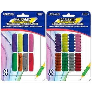 Impugnatura Ergonomica in Schiuma Morbida per Penne, Comoda per Allenamento, per Destrorsi e Mancini, Colori Assortiti (Confezione da 8, 2 Confezioni) - Product Image 1