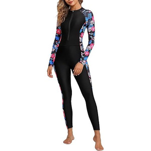 Plus Size <b>Modest</b> Swimwear Two <b>Set</b> Long Sleeve Full Coverage Tie-dye Burkini for Women Pants Long Skirt Spandex/Polyester - Product Image 1