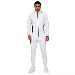 Ensemble survêtement homme dernière édition : veste à capuche zippée et pantalon longueur cheville, design multi-panneaux sur mesure - Product Image 1