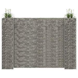 Jardinières en gabion en acier argenté robustes et de grande capacité - Product Image 1