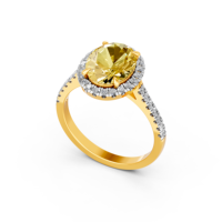 Bague personnalisée de luxe en or massif 14K 9K 10K 18K avec diamant jaune de laboratoire 2 carats, certifiée IGI, bijoux fins pour la vente en gros E201268