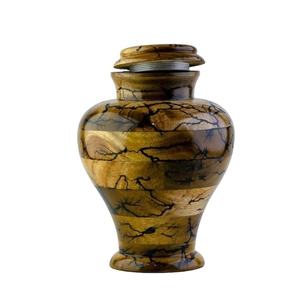 Urnas funerarias de madera para cenizas humanas Gran Fractal Burning Turn Urnas de cremación para adultos Tapa roscada Mezcla de resina Contenedor de cenizas de mascotas - Product Image 1