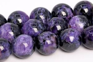 ลูกปัดชารอยต์สีเข้มจากรัสเซีย ของแท้จากธรรมชาติ รูปทรงกลม ร้อยเป็นเส้นครึ่งเส้น ขนาด 7.5 นิ้ว จำหน่ายจำนวนมาก - Product Image 3