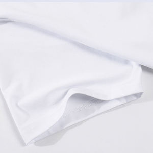 Plus size men's <b>white</b> t-shirt 100% cotton jersey knitted <b>tee</b> O-neck short sleeve casual Solid color blank design shirt - Product Image 4