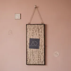 Cadre photo rectangulaire décoratif suspendu ARTISAN DESIGN avec laiton et verre, style antique, corde, décoration murale pour la maison - Product Image 3