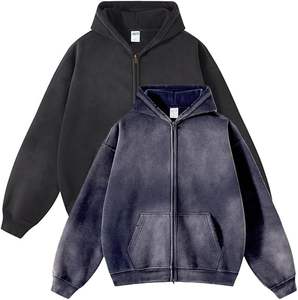 Nuevas sudaderas con capucha unisex de felpa francesa con cremallera, personalizadas con logo, de 400 g/m², lavadas al ácido, para venta al por mayor 2026 - Product Image 3