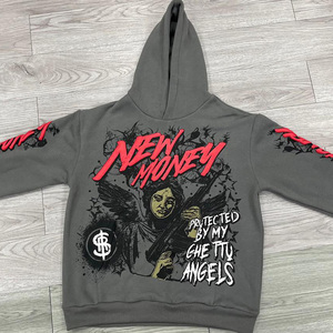 Hoodie Wholesale Custom Washed Knitted Fleece Breathable Heavyweight Oversized Hooded Sweatshirt with Front Custom Logo - Product Image 2