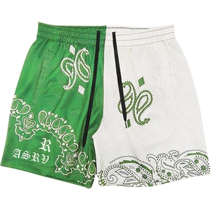 Shorts en mesh streetwear pour homme, motif bandana paisley, légers, coupe athlétique, pour le basketball - Product Image 3