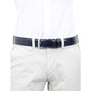 Ceinture élégante en cuir de vachette véritable faite à la main, imprimé crocodile, largeur 3,5 cm, 105-130 cm, boucle en alliage, export OEM - Product Image 2