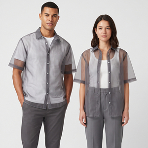 Wholesale Sheer Mesh Button Down <b>Shirt</b> Short Sleeve Transparent Loose Fit 100% Polyester <b>Shirt</b> Top Night Sexy <b>See</b> <b>Through</b> <b>Shirt</b> - Product Image 1