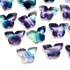 Fluorita Natural en Forma de Mariposa, Gema Tallada a Mano, Piedra Suelta Briolette de 14mm, para Fabricación de Joyas, Precio al por Mayor, Venta a Granel - Product Image 6