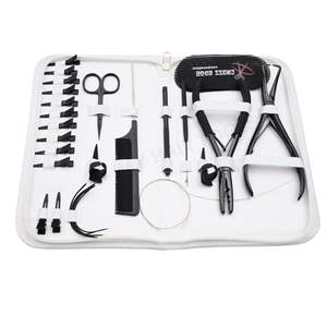 Kit d'outils pour extensions de cheveux noirs Salon Black avec pince à extensions de cheveux de 7 pouces, pince à sertir les perles, outil à crochet à 3 trous et pinces de sectionnement - Product Image 6